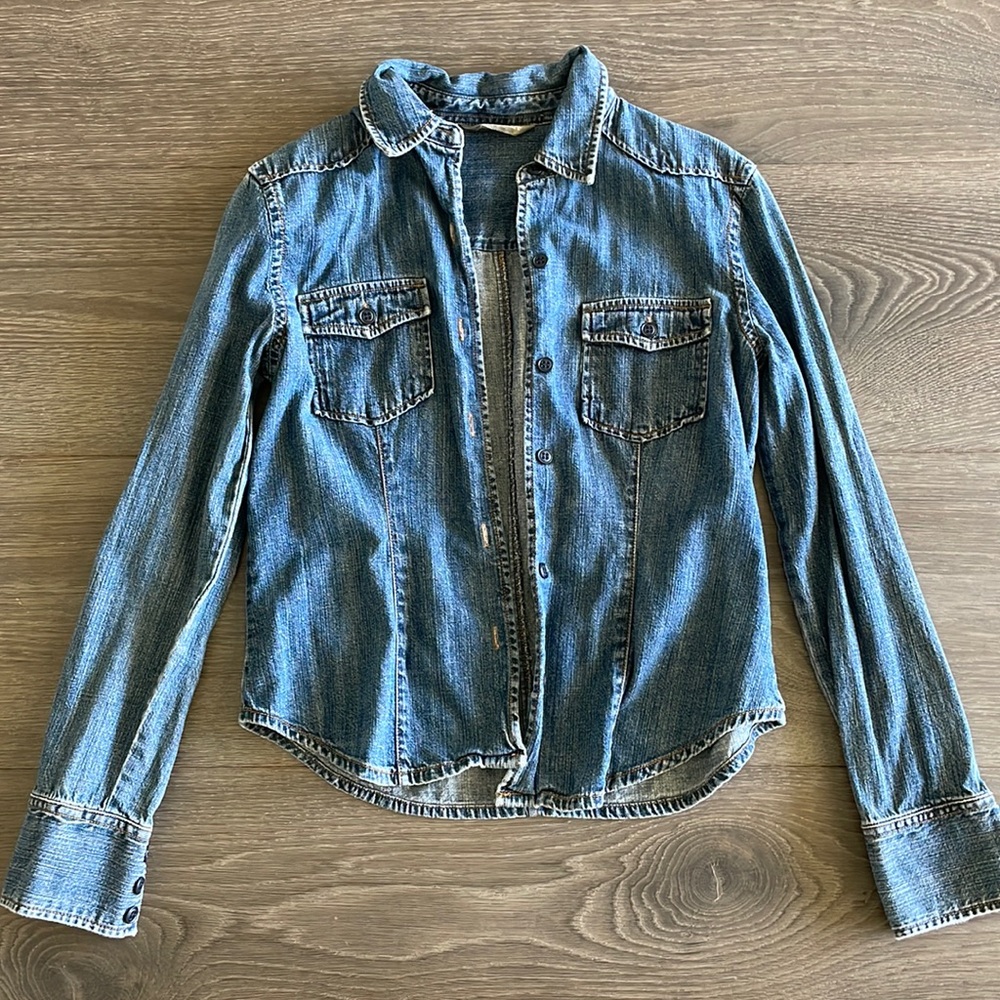 J Crew thin soft denim shirt XS